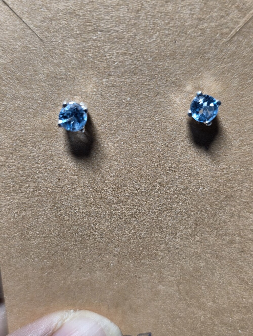 Blue  Topaz Crystal Stud Earrings - Unbranded